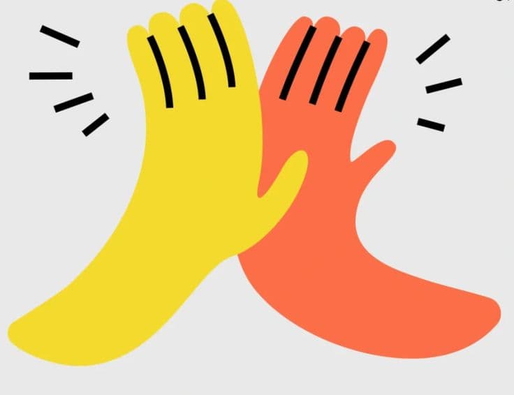 High five celebrando o acordo